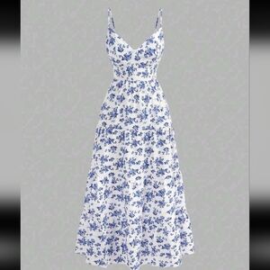 SHEIN Blue Floral Maxi Dress